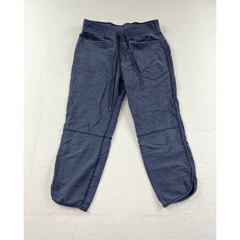 Lululemon Crop Fleece Sweatpants Womens 6 Blue Loungeful Sweat Pockets